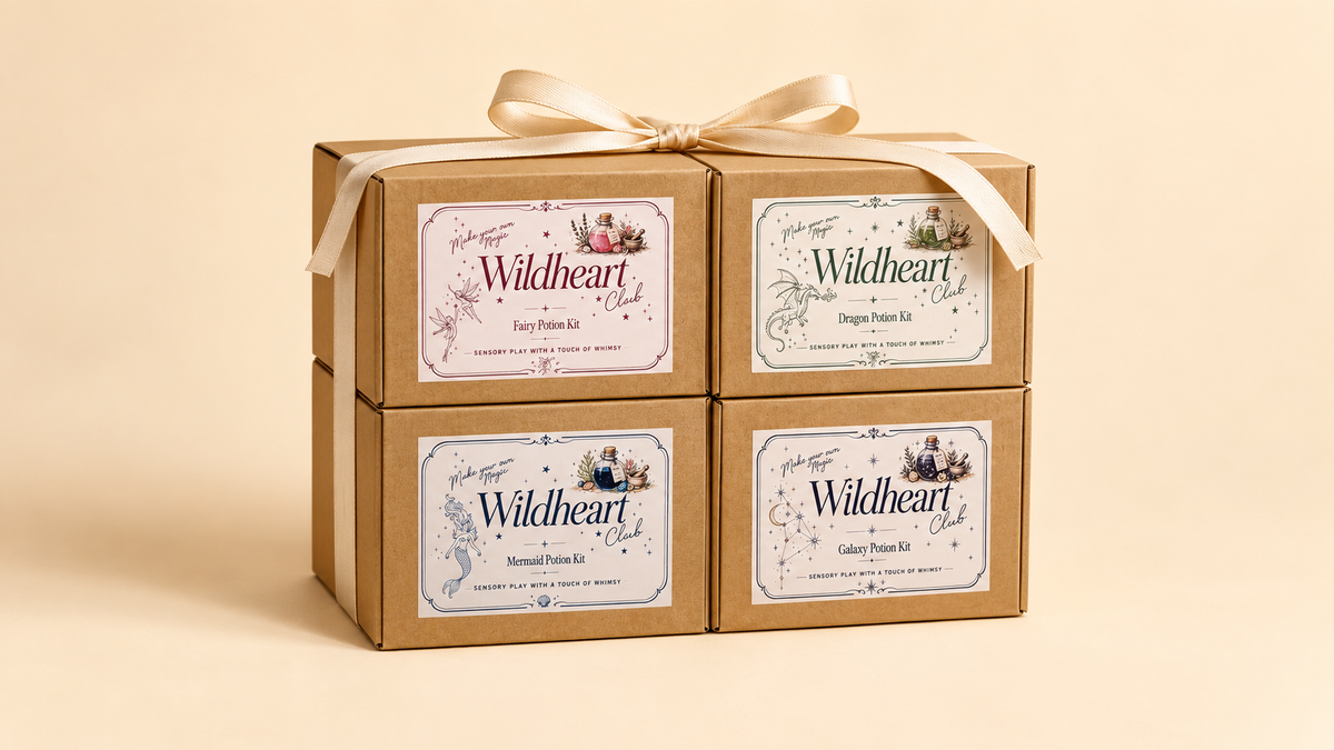 Four Wildheart potion kits: Fairy, Dragon, Mermaid and Galaxy